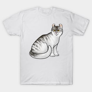 Cat - American Curl - Shorthair White Tabby T-Shirt